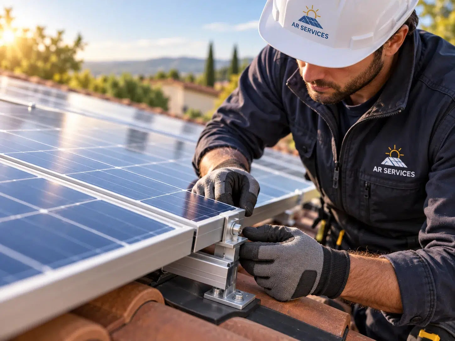 Détail propre d’une installation photovoltaïque